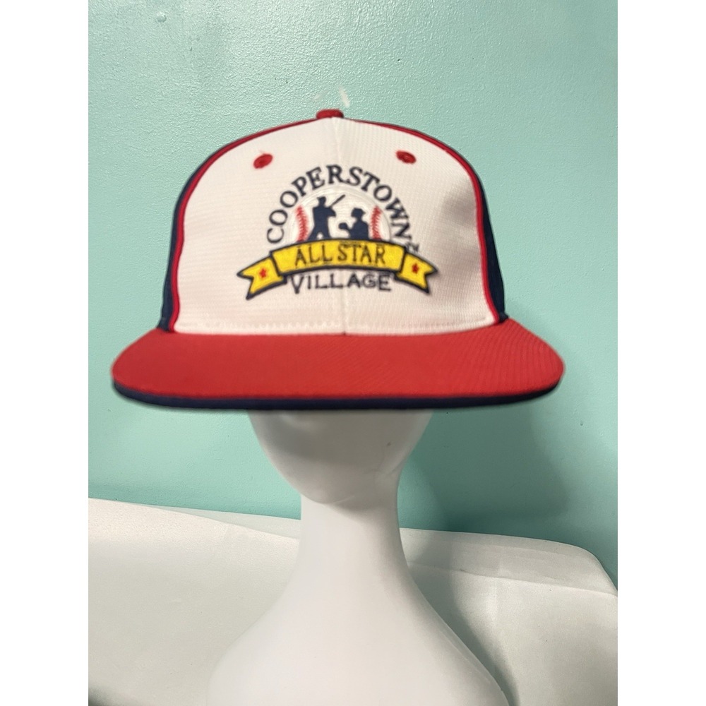 Cooperstown Hat Cap Mens Fitted S/M White Red All-Star MLB Baseball Logo Adult